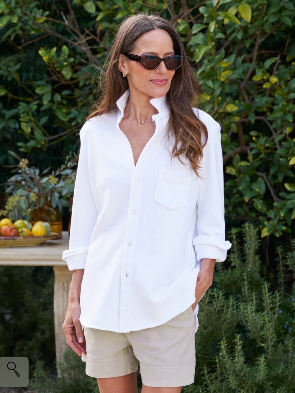 🆕Frank & Eileen Eileen Sweatshirt Button-Up in White